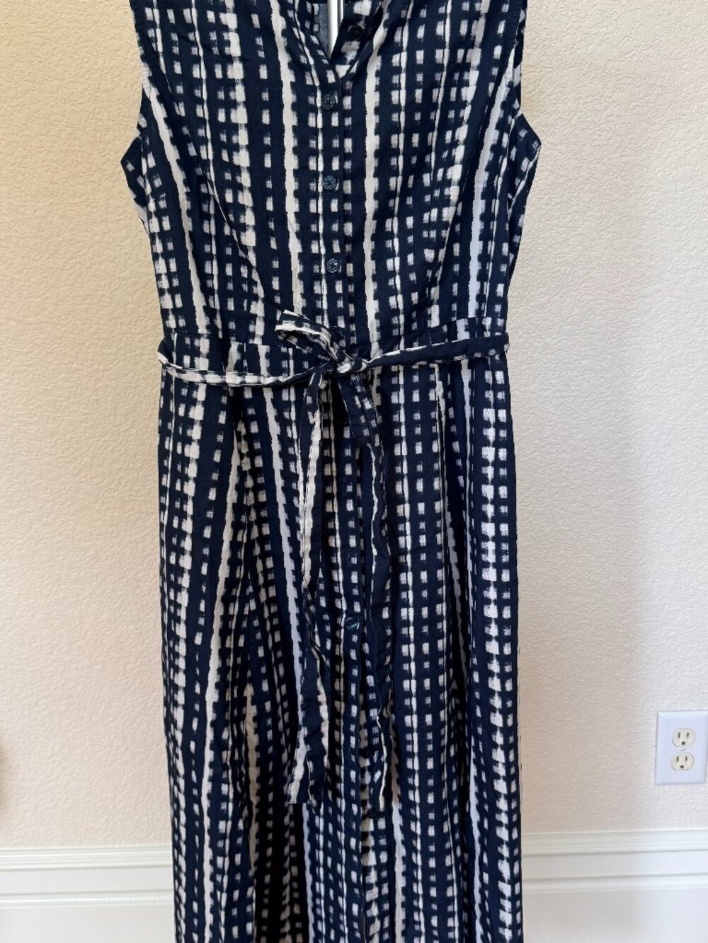 Calvin Klein Women's Blue and Navy midi shirt Dress